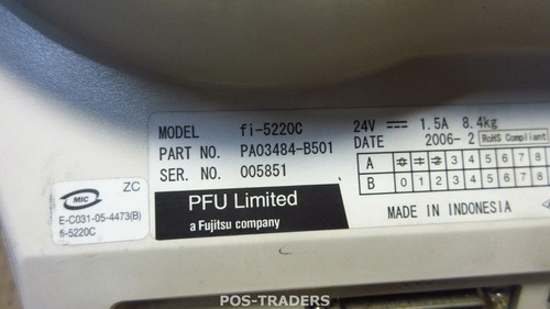Fujitsu Fi-5220C Flatbed Scanner Color CCD SCANNER WHEELS STICKY / BROKEN - Bild 3 von 4