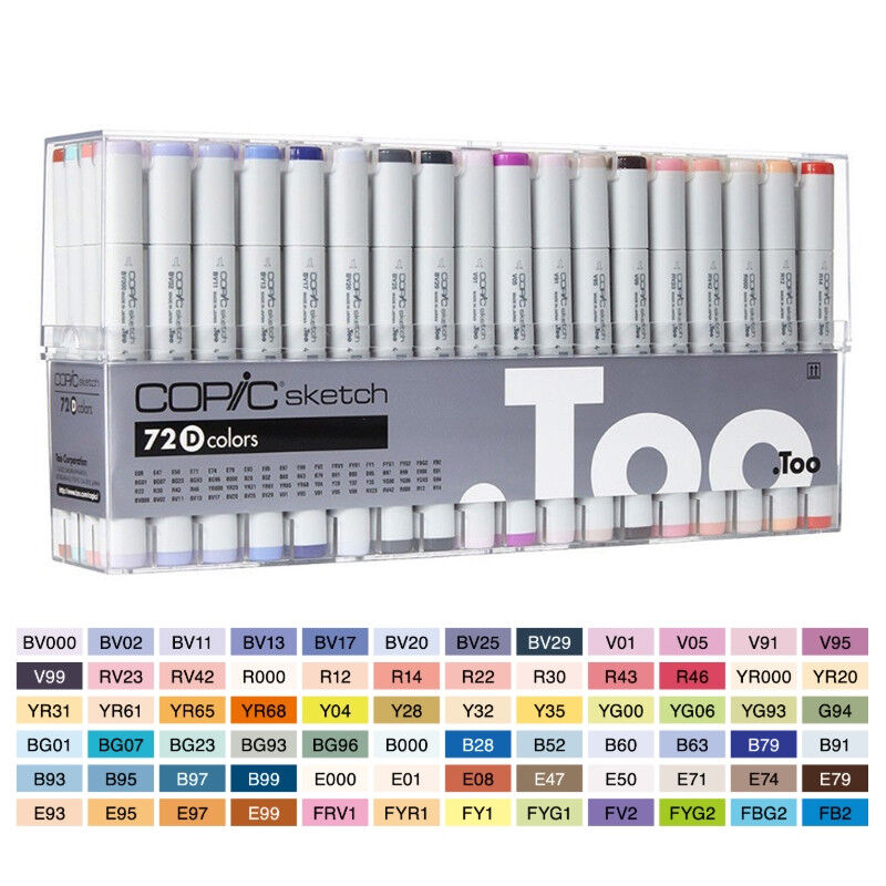 Original COPIC Sketch 72 D Colors Set Markers - 72 D SET - Ship by FedEX