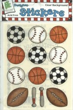 Sports Balls Football Baseball Basketball Soccer Provo Craft Stickers