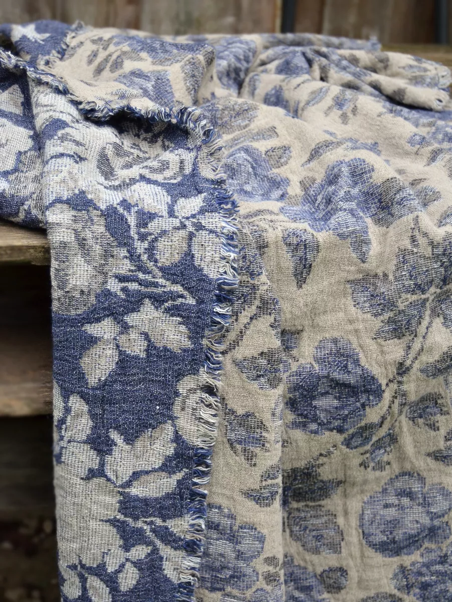Heavy linen blanket sale