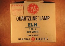 GENERAL ELECTRIC QUARTLINE PROJECTION LAMP, ELH, 120 V, 300 W
