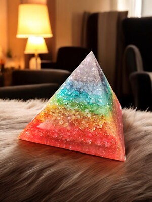 1,4 kg Riesige Orgon Pyramide Kristall Quarz Reiki Energie Chakren Reinigung Video  