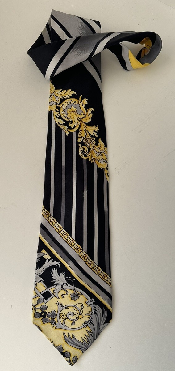 Gianni Versace Gold Leaf Tie, Made In Spain | eBay