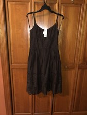 Ann Taylor Loft 100% Cotton brown dress NWT eyelet 6P petite 99$ on tag