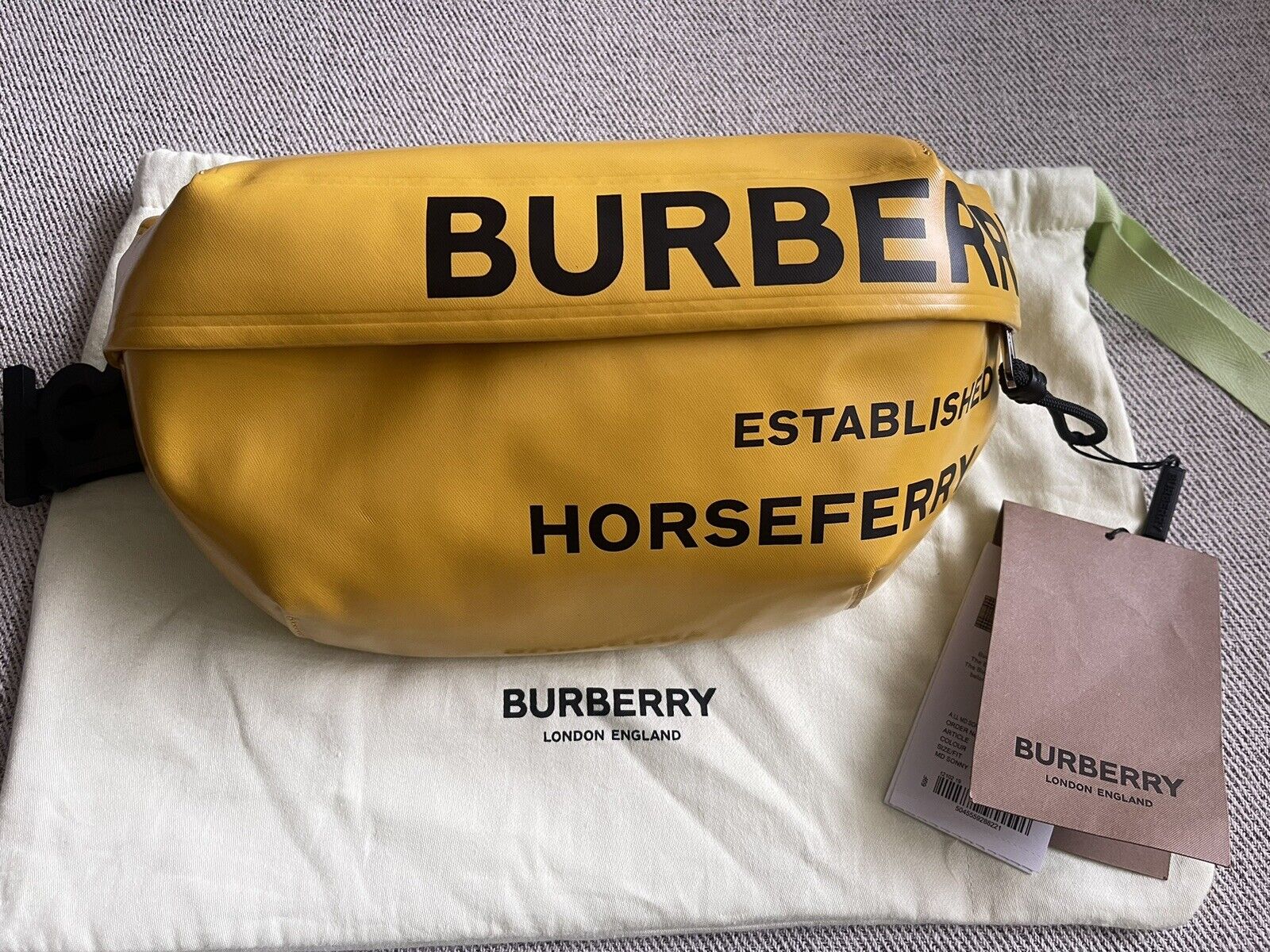 Burberry Black Coated Canvas Graphic Sonny Bum Bag QKB00P0LKB002