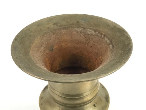 Japanese Buddhist Altar Fitting Metal Flower Vase Vtg Small Hanatate Gold BA330 - Picture 8 of 8