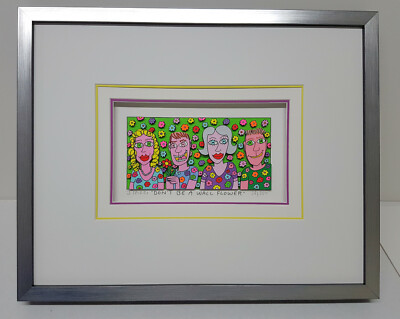 J. Rizzi 3D ''DONT BE A WALL FLOWER'' TOP Gerahmt in Silberleiste 42 x 34 cm