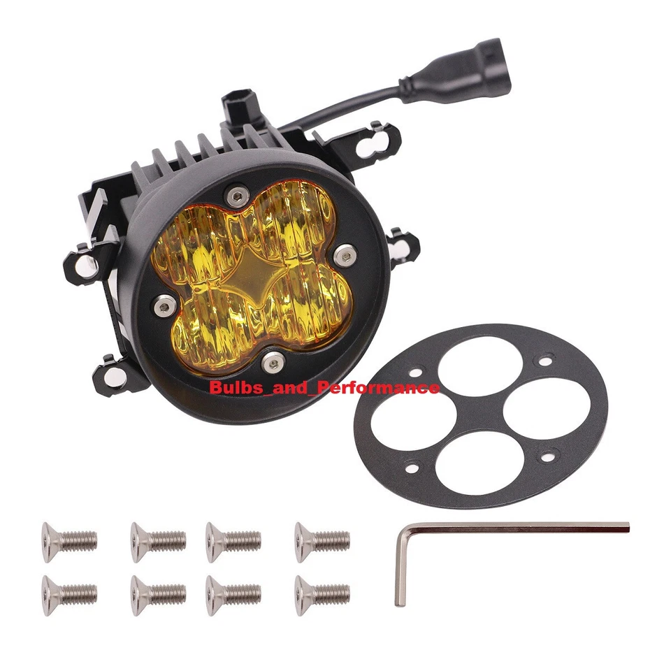 YELLOW LED FOG LIGHTS w/ BRACKETS for TOYOTA TUNDRA TACOMA 4RUNNER 2010-23 - Image 3 of 4