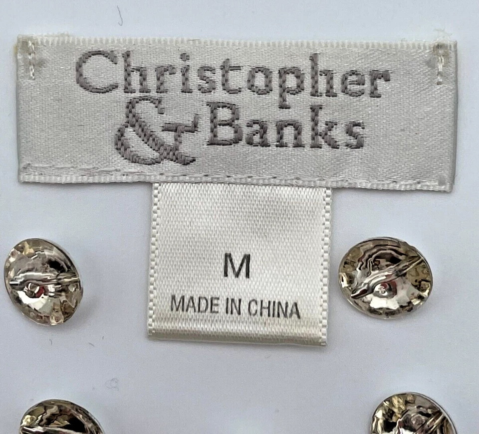 Christopher & Banks Replacement Round Shank Buttons Clear Rhinestone Set Of 7 - Image 2 of 4