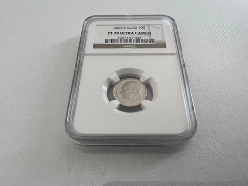 2003-S CLAD ROOSEVELT DIME NGC PF70 U.C. "BROWN LABEL "TOP POP"