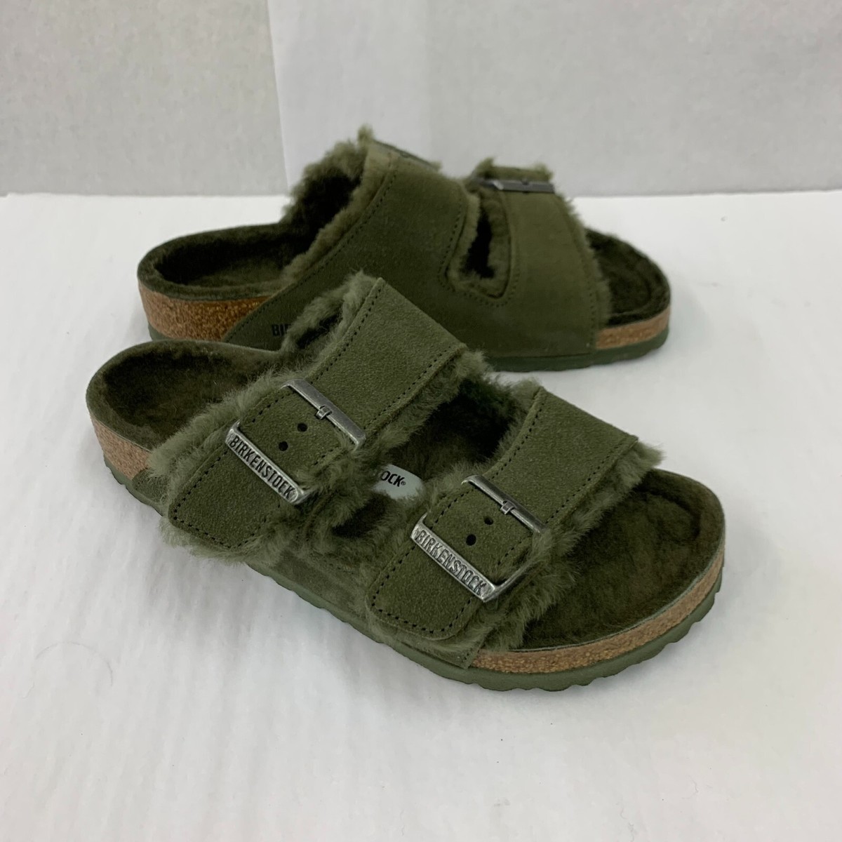 Birkenstock New w/o Box Arizona Shearling Thyme Suede  display picture 1