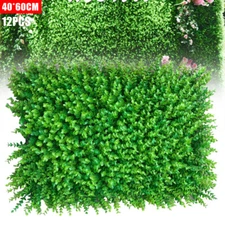 12pc 24"x16" Artificial Boxwood Hedge Mat Plant Panels Greenery Walls Outdoor