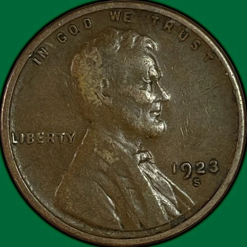 1923-S Lincoln Wheat Cent Very Fine VF Coin #34343