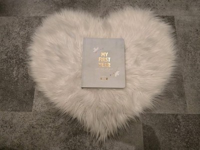 Babyalbum, Erinnerungsbuch 1. Jahr mit Fotokarten für Monatsbilder - neuwertig