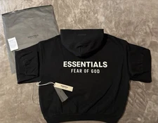 NEW Fear of God Essentials Black Hoodie Size XS 100% Authentic ✅