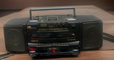 JVC PC-X100 AM/FM CD Dual Cassette Player Boombox WORKS 50 PARTS REPAIR AS IS