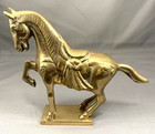 Vintage Solid Brass Prancing Caparisoned Horse — photo 2