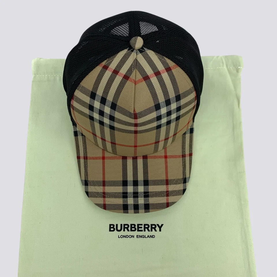 Burberry London Nova Check Algodón Béisbol Camionero Malla Gorra Beige Talla M Foto 2 de 4