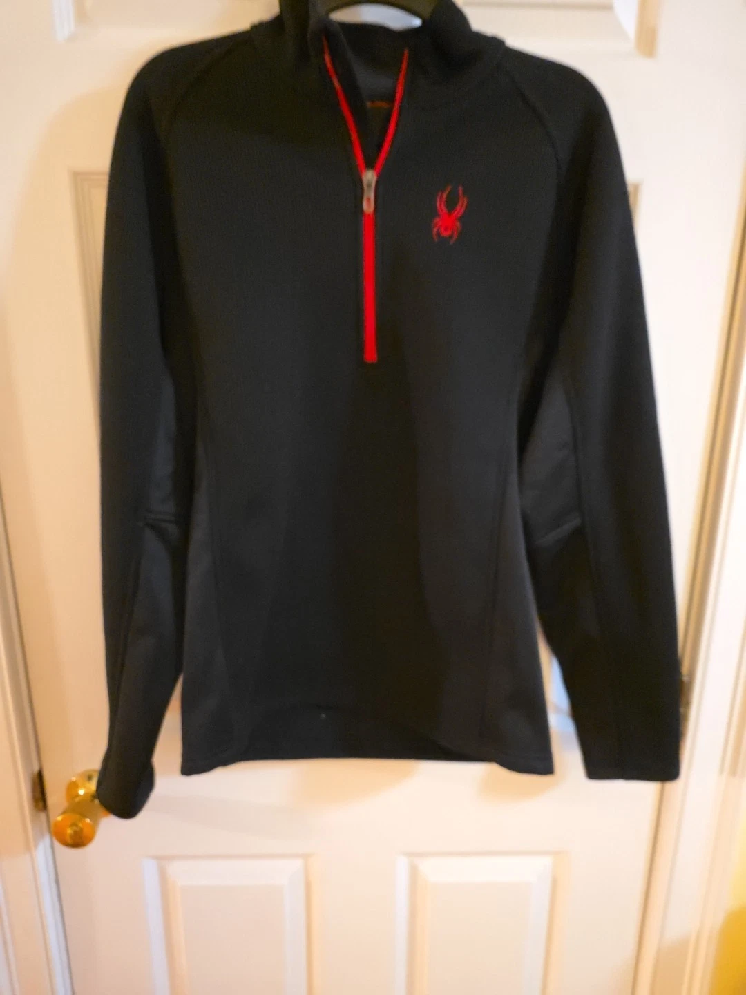 Spyder Knit Core Sweater Pullover Black Half Zip Sports Ski Unisex Size M