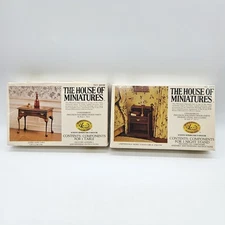 2 The House of Miniatures Kits Queen Anne Table & Chippendale Nightstand