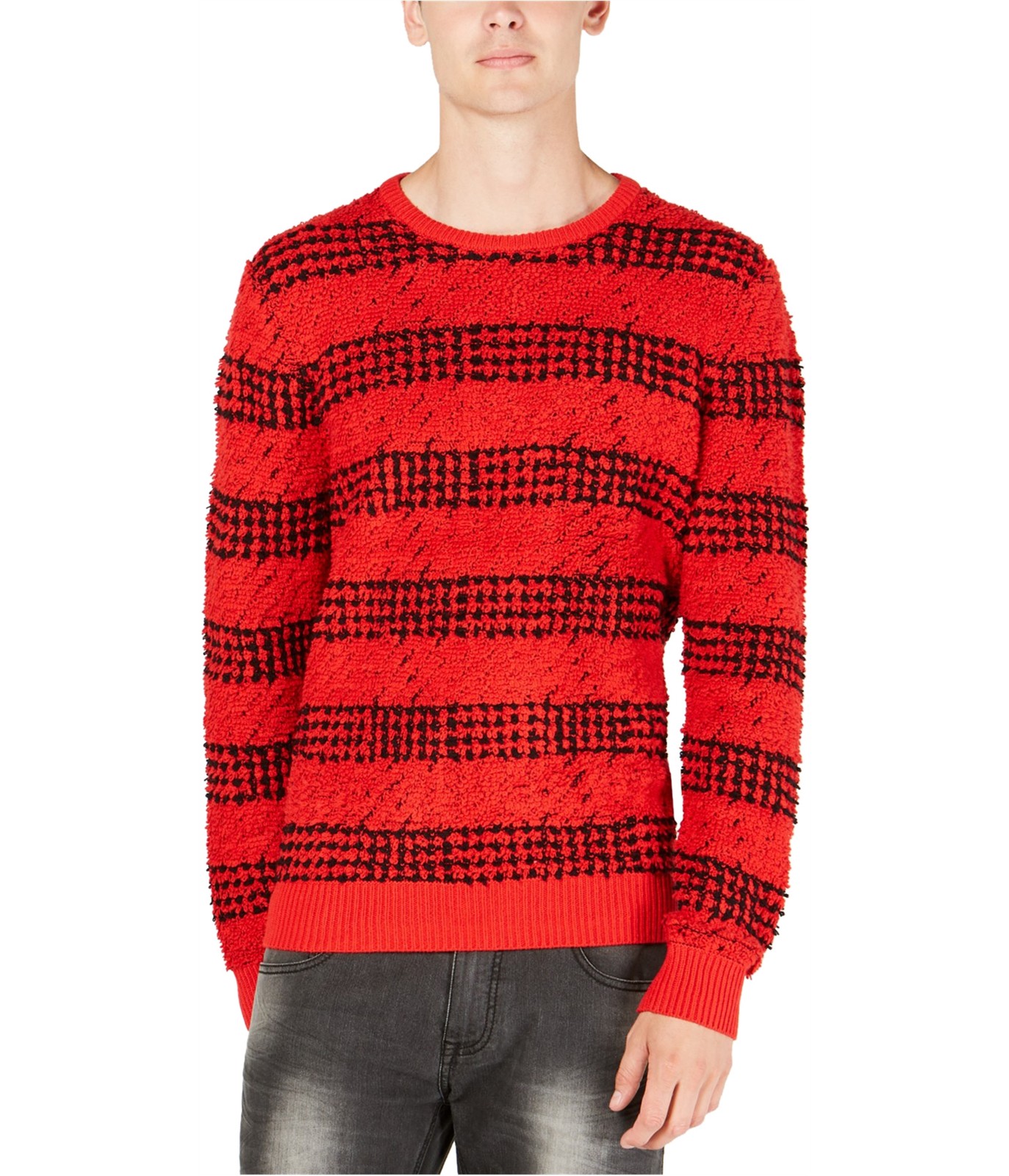 I.N.C Mens Chunky Striped Pullover Sweater