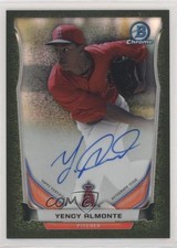 2014 Bowman Chrome Prospect Black Static Refractor 9/15 Yency Almonte Auto 00et