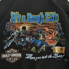 Vintage 1980s Harley Davidson HOG Rough Life sweatshirt made in USA size L