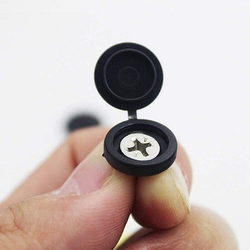 100/200X Plastic Hinged Screw Cover Cap Screw Covers Fold Snap Protective Caps - Bild 9 von 18