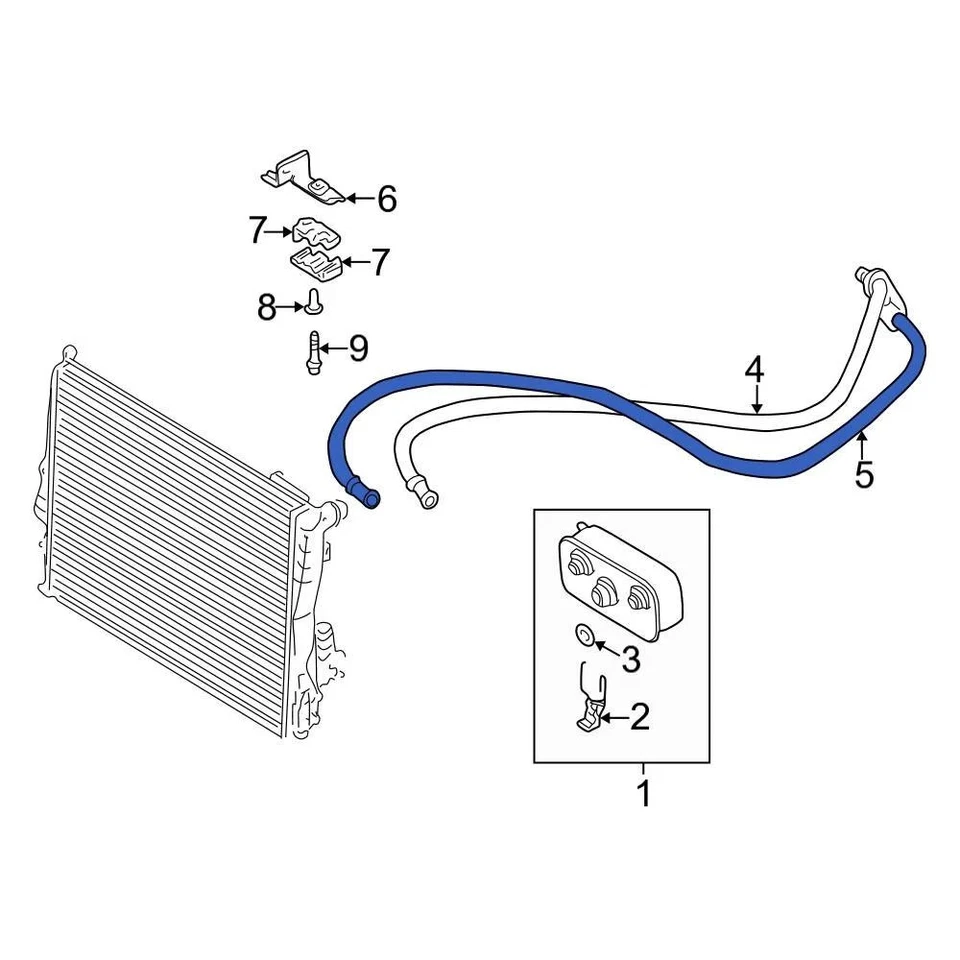 For BMW 325i 2001-2005 BMW 17227577671 Automatic Transmission Oil Cooler Tube Foto 2 de 3