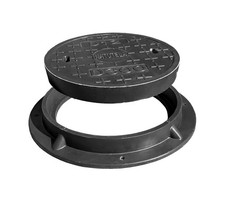 12in Round Manhole Cover & Frame FRP Septic Tank Cover 10.4in Opening Heavy Duty