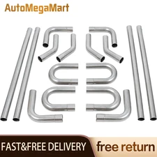 2 Inch Custom Exhaust Tubing Mandrel Bend Pipe Straight & U-Bend Kit 16 Piece