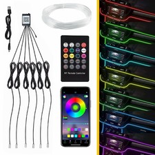Oxilam 8m Rgb Led Car Interior Atmosphere Light Wire Strips App Remote Control