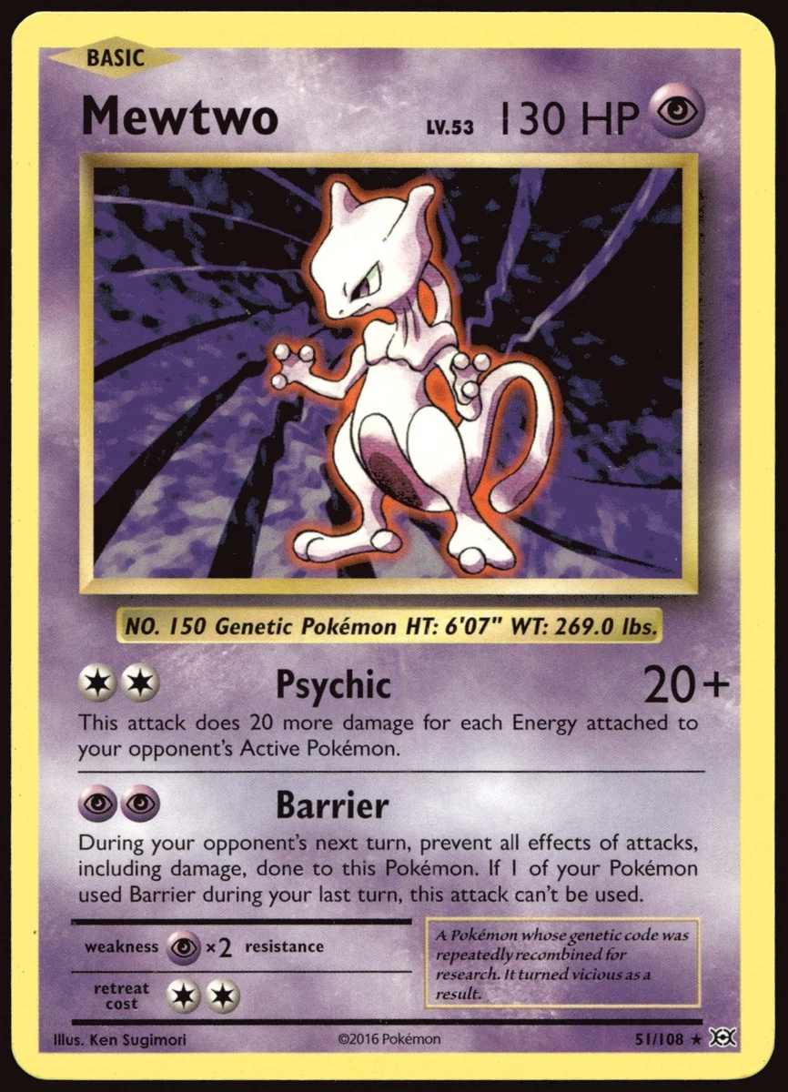 Mewtwo Pokémon TCG Rare XY Individual Collectible Card Game Cards