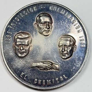 1963 Mexico El Chamizal JFK Lopez Mateos Juarez Silver Medal