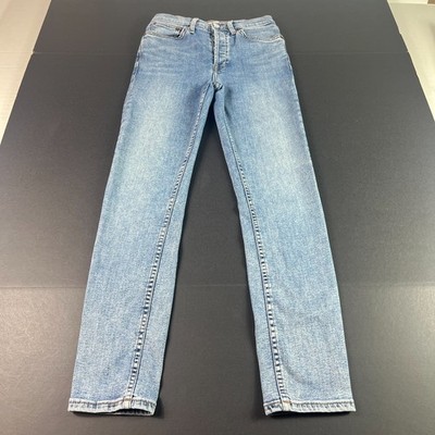 Re/Done Jeans Womens 25x26* High Rise Ankle Crop Light Blue Stretch Denim Tag 25
