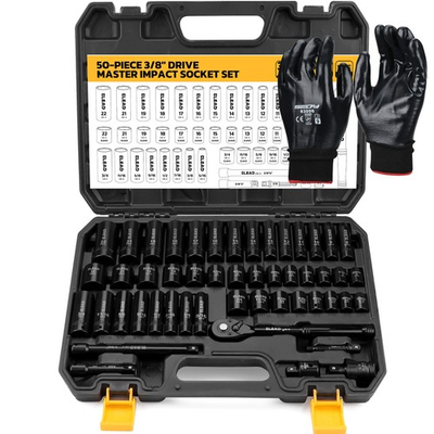 #ad #ad 3 8#x27;#x27; Drive Impact Socket Set 51Pcs Shallow amp; Deep Socket Set Metric amp; Standard $59.99