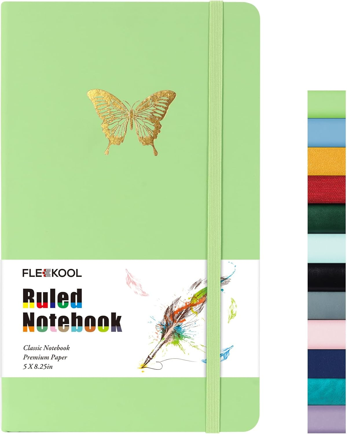 Hardcover Leather Notebook Journals for Women Men School Office,Thick Paper, Gre