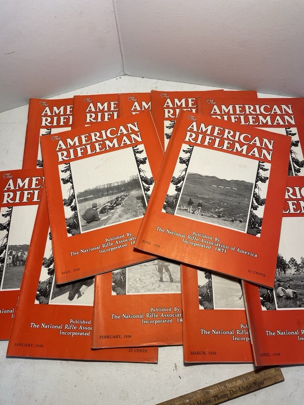1936 NRA American Rifleman Magazine Arms And The Man 12 Total Complete