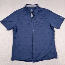 Kuhl Thrive Shirt Mens M Button Up Hiking Outdoor Lightweight Blue Cove