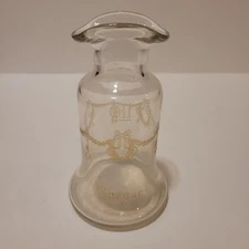 Antique Art Deco Etched Glass Oil and Vinegar Cruet Bottle- No Stopper