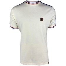 Trojan Records 3 Colour Tipped Pique T-Shirt Ecru