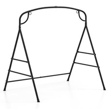 Patio Metal Swing Stand Heavy-Duty A-Shaped Swing Frame w/ Double Side Bars