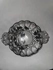 Sterling Overlay Crystal Footed Bowl•Silver City “Flanders” Floral Poppy•Ornate