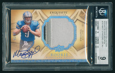 2009 UD Exquisite Matthew Stafford RC RPA Patch Auto Silver Holofoil 16/25 BGS 9