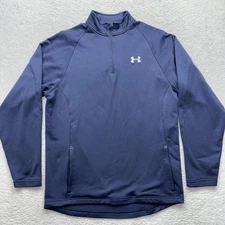 Under Armour Pullover Mens Medium Blue Quarter Zip Athletic Running Training
