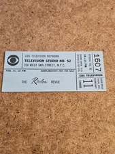 CBS TELEVISION NETWORK THE REVLON REVUE SHOW TICKET FEB 11, 1960