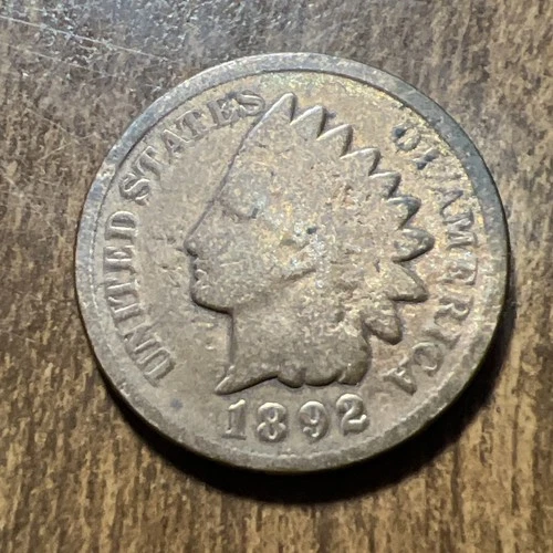 1892 Indian Head Cent Penny   "Actual Coin Pictured"