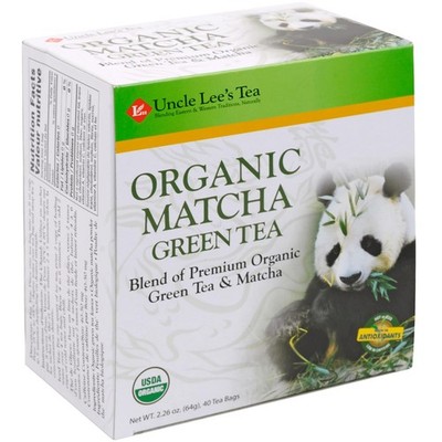 Uncle Lee's Organic Matcha Green Tea Bags, 40 Count   Antioxidant-Rich, Low Caff