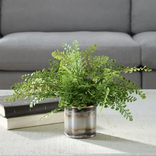 Uttermost 60237 Maidenhair Fern 14" Tall Metal Faux Flora Planter - Oxidized - Picture 2 of 4