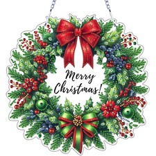 Christmas Wreath Diamond Art Hanging Kit for Adults, DIY Double Sided Special...
